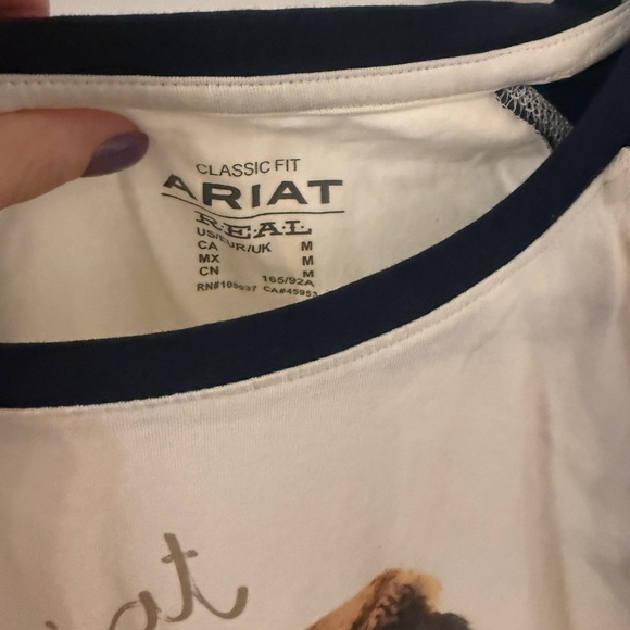 Ariat Cream and Navy Bison Graphic Long Sleeve Tee - Picture 3 of 3